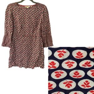 BODEN US4R Edna Popover Tunic Top 100% Viscose Floral 17"x29" 15104